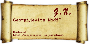 Georgijevits Noé névjegykártya